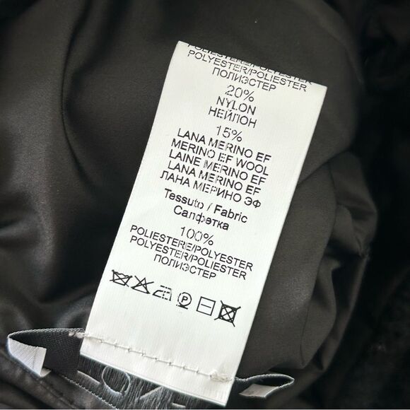 TONET Alpaca blend Black Hooded Zip-Up Reversible Jacket made In Italy - Picture 13 of 13